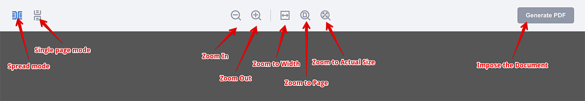 Imposition Wizard toolbar explained