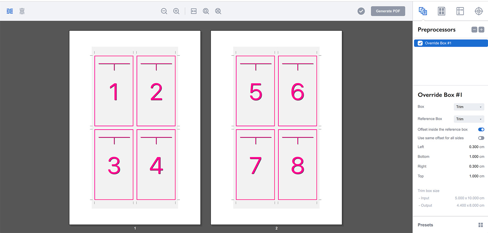 Using Override Box preprocessor for bleeds