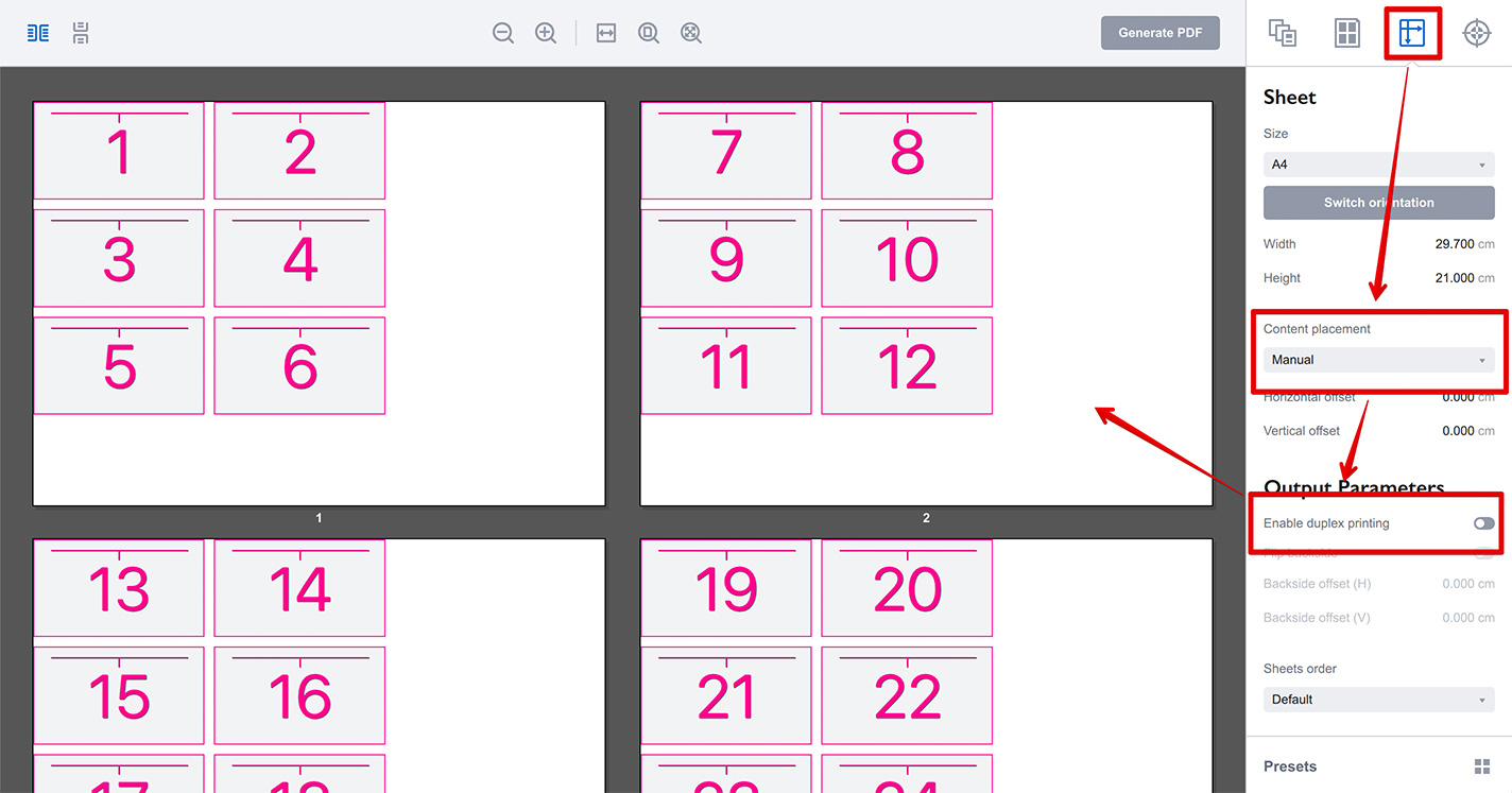 Single-sided printing in Imposition Wizard