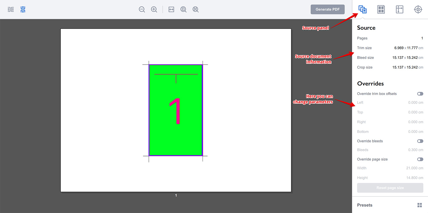 Source panel in Imposition Wizard