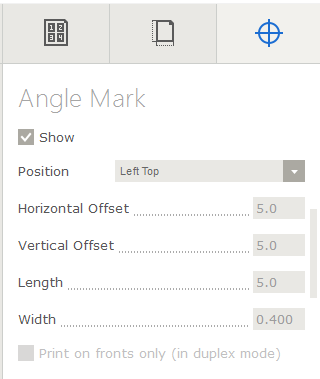 Angle mark in Imposition Wizard