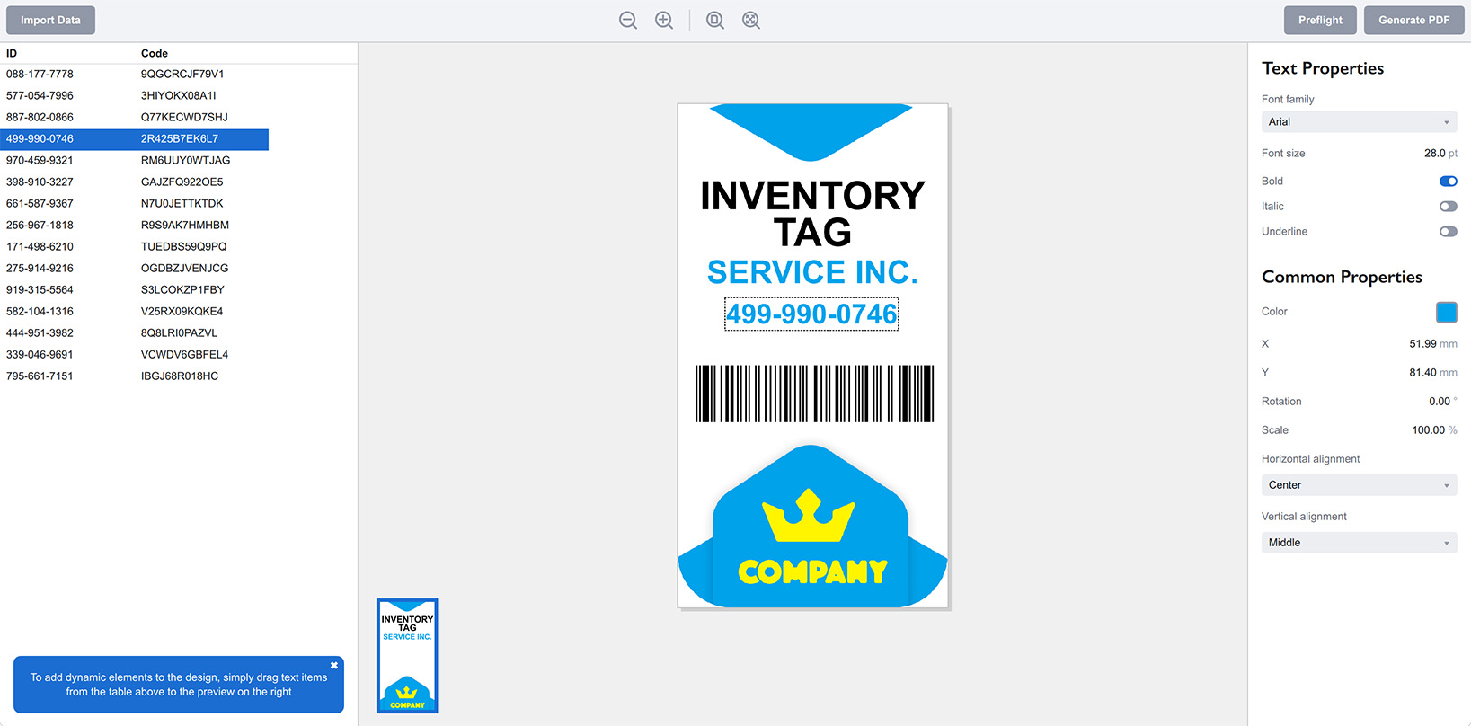 Inventory Tag