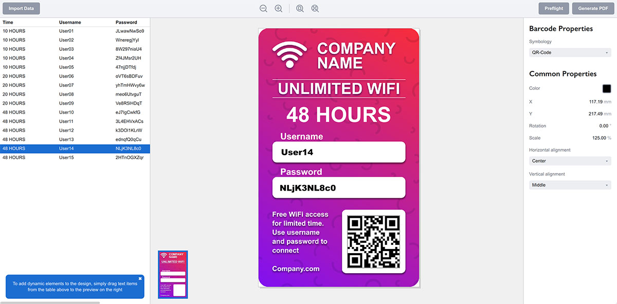 Ticket Wizard — software for filling PDF templates with data