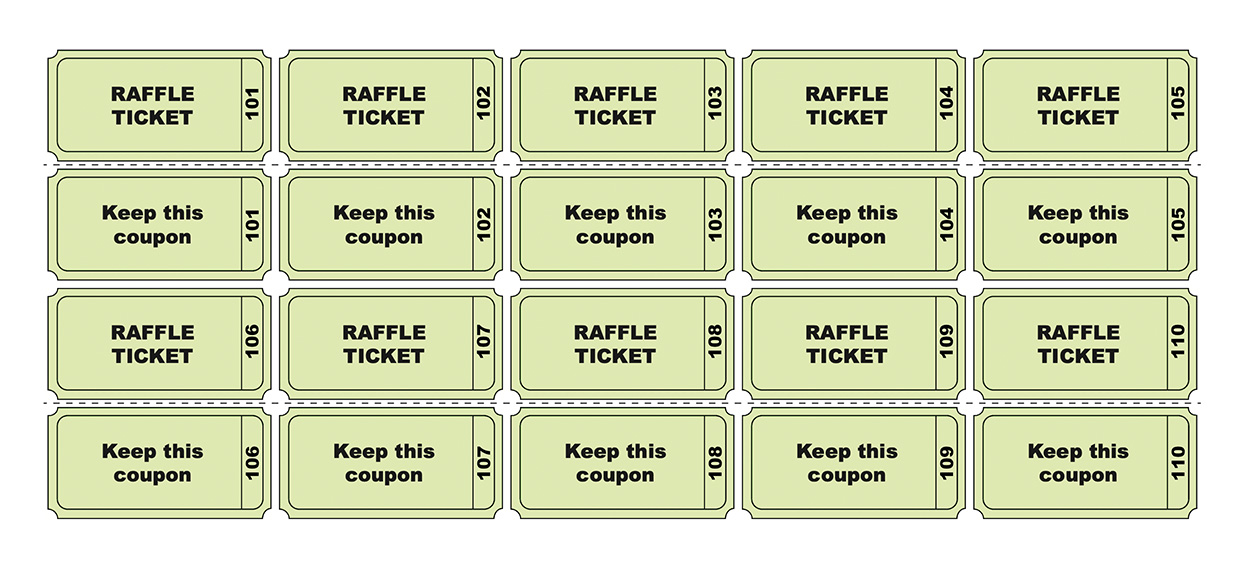 PDF file with raffle tickets made in Ticket Wizard