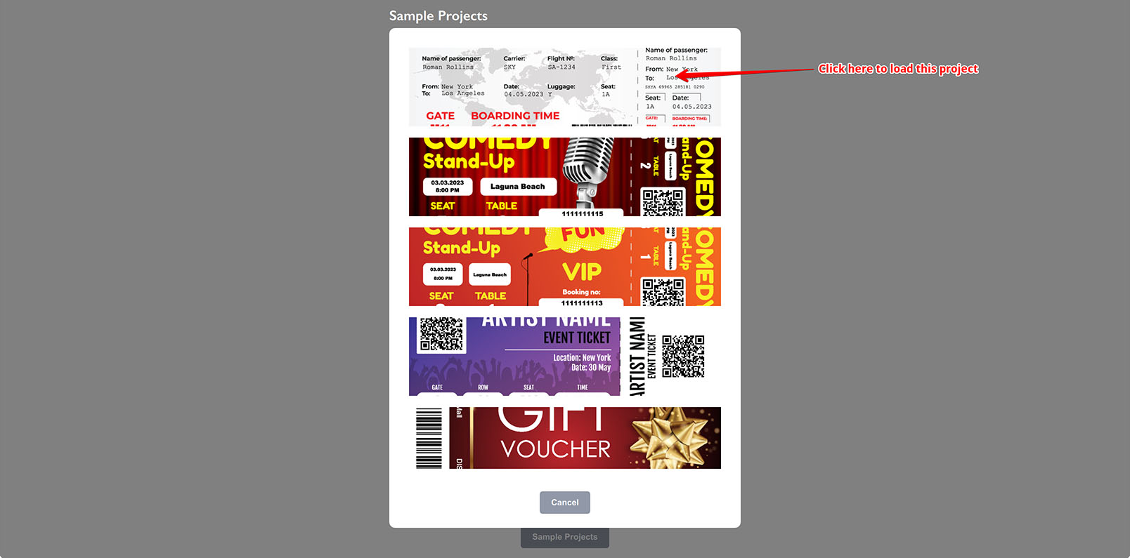 Ticket Wizard sample projects